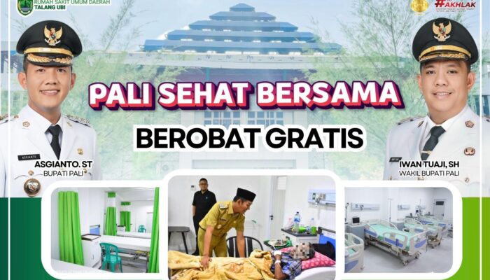 Bupati PALI Gratiskan Layanan Kesehatan di RSUD Talang Ubi Gedung Baru