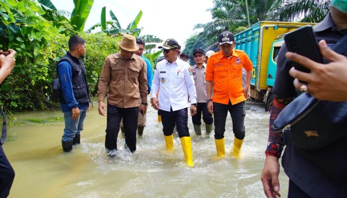 Wabup Rohman Tinjau dan Temui Korban Banjir di Tungkal Jaya