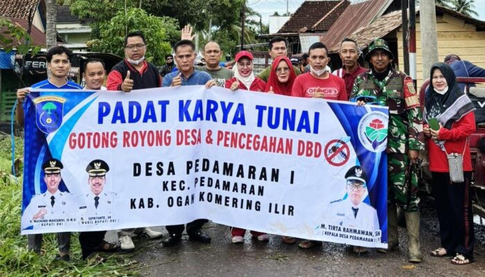 Kades Pedamaran I Turun Langsung, Warga Antusias Sambut Program Padat Karya Tunai Gotong Royong