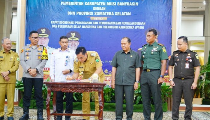Pemkab Muba Teken MoU Bersama dengan BNN Provinsi Sumatera Selatan