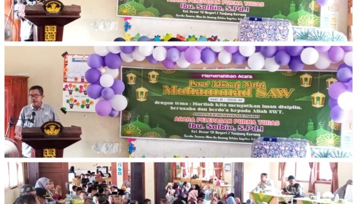 SD Negeri 2 Tanjung Kerang Peringati Isra’ Mi’raj 1447 H Sekaligus Pelepasan Purna Tugas Ibu Salbiah