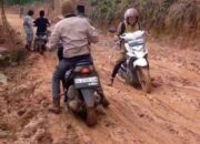Jalan Padat Karya di duga Hancur Digerus Truk Bertonase Berat, Warga Bengkuang Desak Perusahaan HKI Bertanggung Jawab