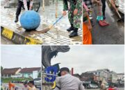 Sinergitas TNI–Polri dan Pemda, Gotong Royong di Simpang Lima Talang Ubi Perkuat Kepedulian Lingkungan