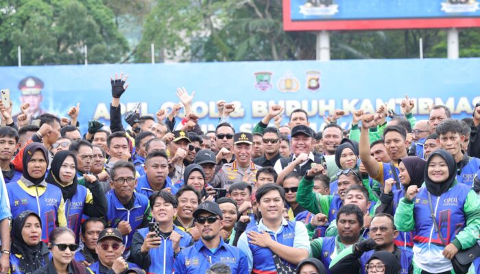 5.000 Ojol dan Buruh Apel Bersama Kapolri di Palembang