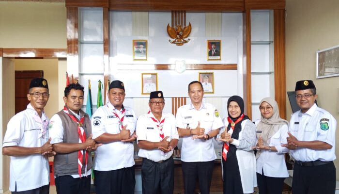 Pengurus Kwaran Pramuka Babat Supat Audiensi dengan Camat Selaku Kamabiran