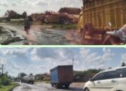 Jalan Palembang–Betung Rusak Parah, Warga Lubuk Lancang Terdampak Genangan air