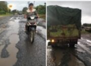 Jalan Lintas Sumatera Palembang–Betung Rusak Parah, Warga Lubuk Lancang Geram: “Seperti Kubangan, Bukan Jalan Negara”