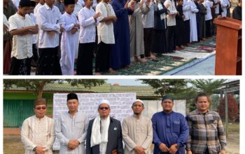 Camat Babat Supat Musmulyadi Ikuti Sholat Istisqo dan Bagikan Masker serta Air Mineral