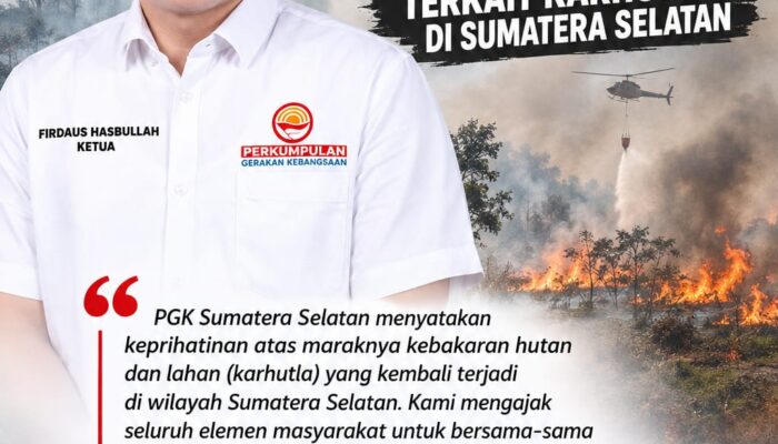 Tangani Karhutla, PGK Sumsel Dorong Semua Elemen Bergerak Bersama