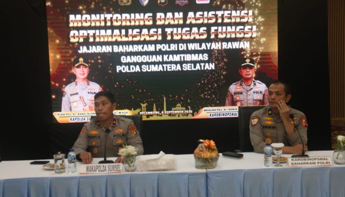 Wakapolda Sumsel Terima Tim Asistensi Baharkam Polri, Perkuat Fungsi Sabhara, Binmas dan Polairud
