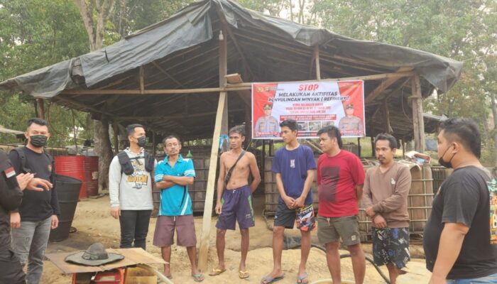 Polsek Batanghari Leko Patroli, Sosialisasikan Larangan Aktivitas Illegal Refinery di Pangkalan Bulian