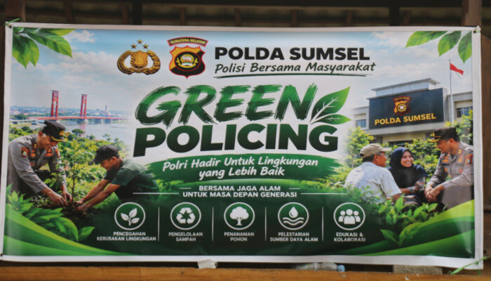 Polda Sumsel Perkuat Green Policing melalui Aksi Peduli Lingkungan di Komplek Pakri