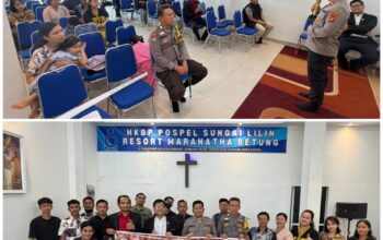 Minggu Kasih di Gereja HKGB, Kapolsek Sungai Lilin Iptu Marlin Serap Aspirasi dan Sampaikan Pesan Kamtibmas